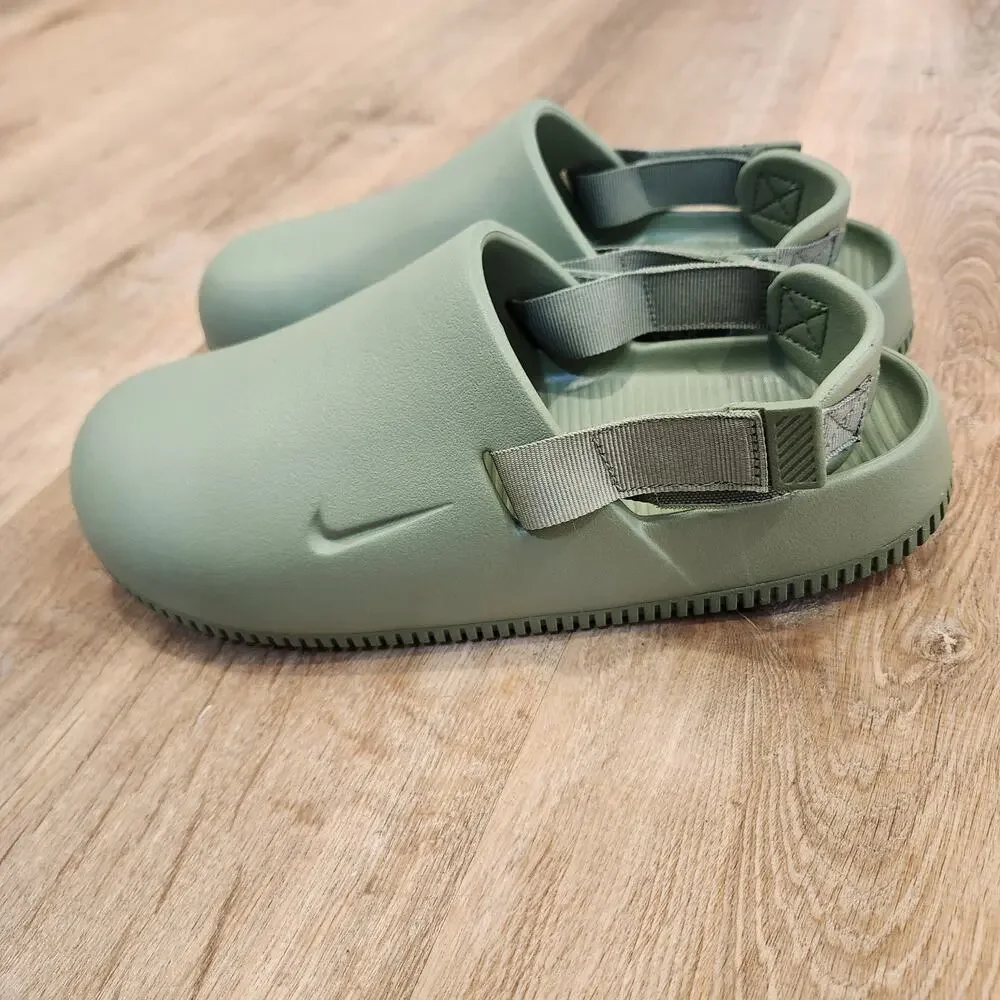 Nike Calm Mule Oil Green Mens 8 / Womens 9 FD5130-300 Slip On Shoes NWOB